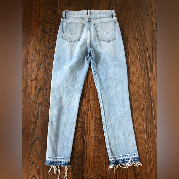 Hudson Women's 27 Holly Straight High-Rise Side-Released Zipper Raw Hem Jeans - Picture 12 of 12